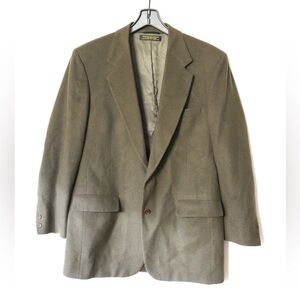 Brooks Brothers Men’s Blazer Jacket 100% Camel Hair Olive Green 2 Button Size M